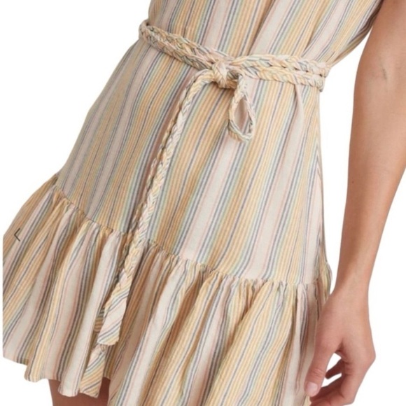 NWT Marine Layer | Beachy Stripe Laney Tiered Minidress Size XL Tencel/Linen - Picture 2 of 11